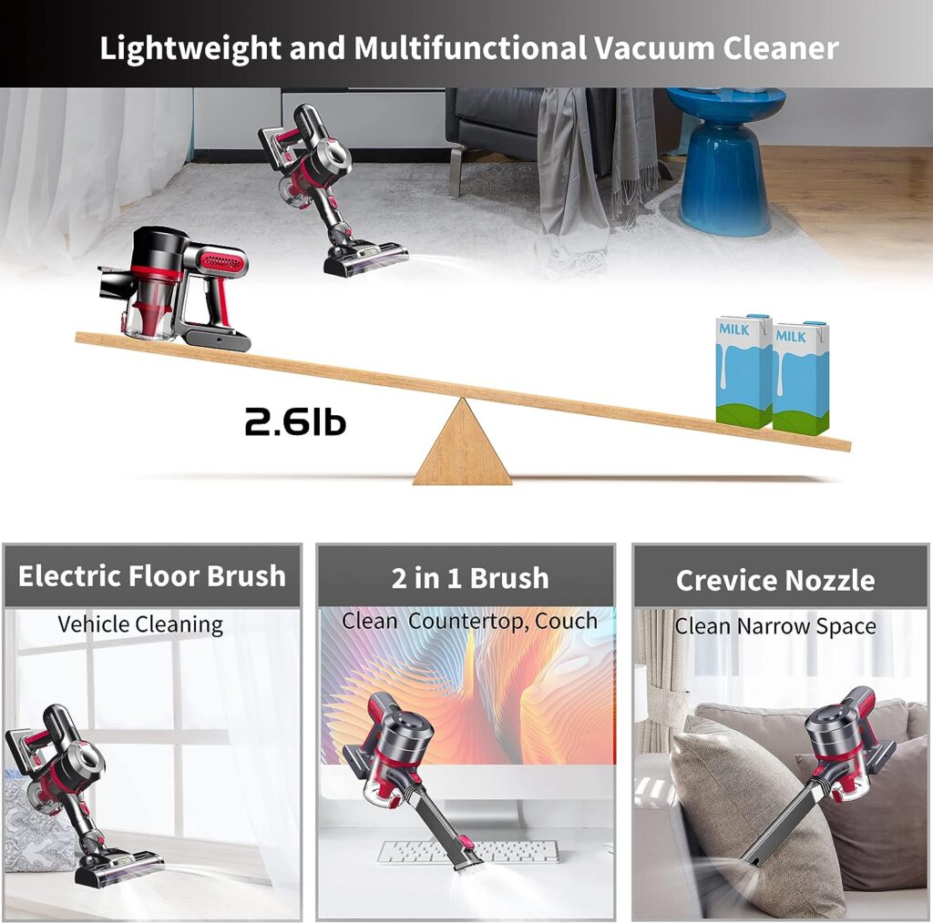 14000+ Positive 5.0 Revi ew s Cordless Vacuum Cleaner, Stick Vacuum Up to 35 Mins Runtime, 4-in-1 Vacuum Cleaner with 2200mAh Rechargeable Battery,Stick Vacuum for Hardwood Floor Pet Hair