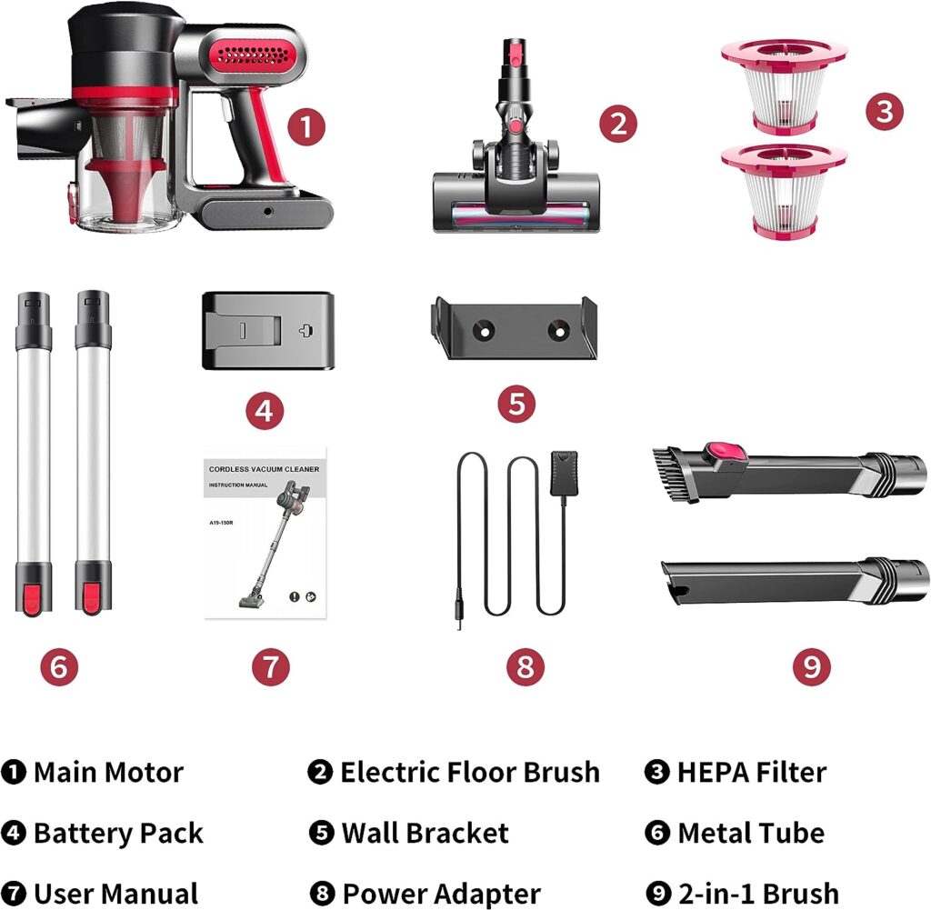 14000+ Positive 5.0 Revi ew s Cordless Vacuum Cleaner, Stick Vacuum Up to 35 Mins Runtime, 4-in-1 Vacuum Cleaner with 2200mAh Rechargeable Battery,Stick Vacuum for Hardwood Floor Pet Hair