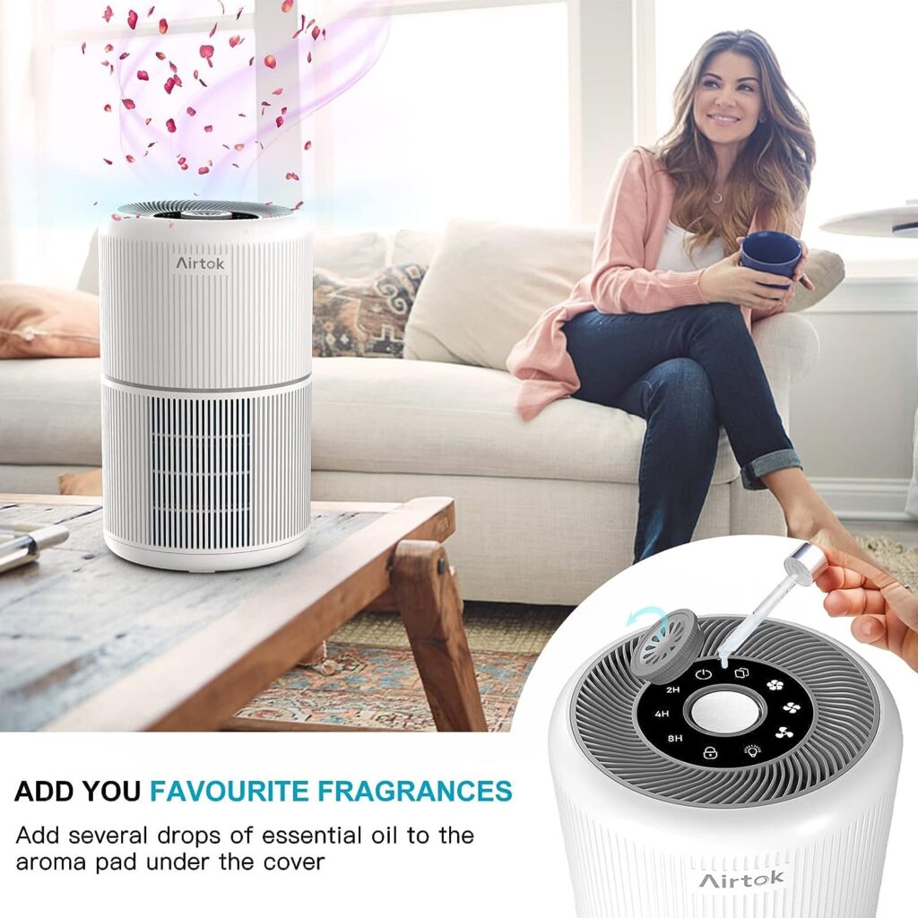 2 Pack Air Purifier for Home Bedroom with H13 True HEPA Filter for Smoke, Smokers, Dust, Odors, Pollen, Pet Dander | Quiet 99.9% Removal to 0.1 Microns | White Available for California