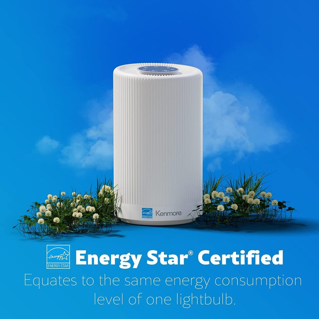 Kenmore PM1005 Air Purifier with H13 True HEPA Filter, Covers Up to 850 Sq.Foot, 25db SilentClean 3-Stage HEPA Filtration System for Office  Bedroom