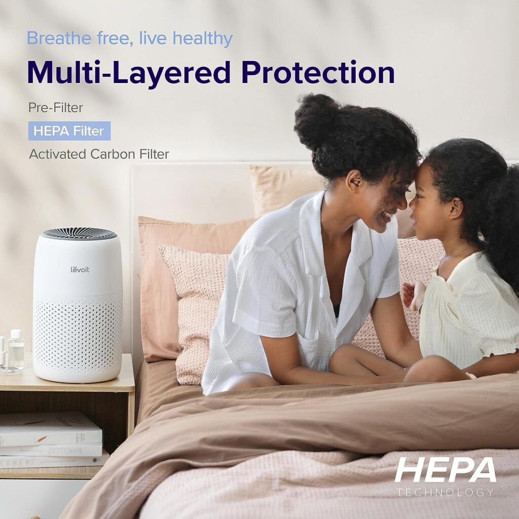 LEVOIT Air Purifiers for Bedroom Home, HEPA Filter Cleaner with Fragrance Sponge for Better Sleep, Filters Smoke, Allergies, Pet Dander, Odor, Dust, Office, Desktop, Portable, Core Mini, White : Home  Kitchen