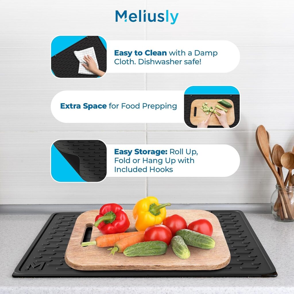 Meliusly Silicone Stove Cover (20x28) Premium Silicone Stove Top Protector, Silicone Electric Stove Top Covers, Silicone Mat for Glass Stove Top, Silicon Stove Cover Cooktop Range Mat (Solid Black)