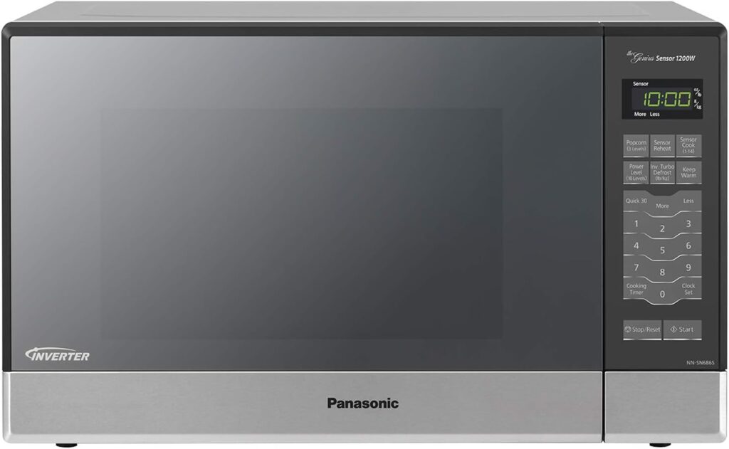 Panasonic Microwave Oven NN-SN686S Stainless Steel Countertop/Built-In with Inverter Technology and Genius Sensor, 1.2 Cubic Foot, 1200W