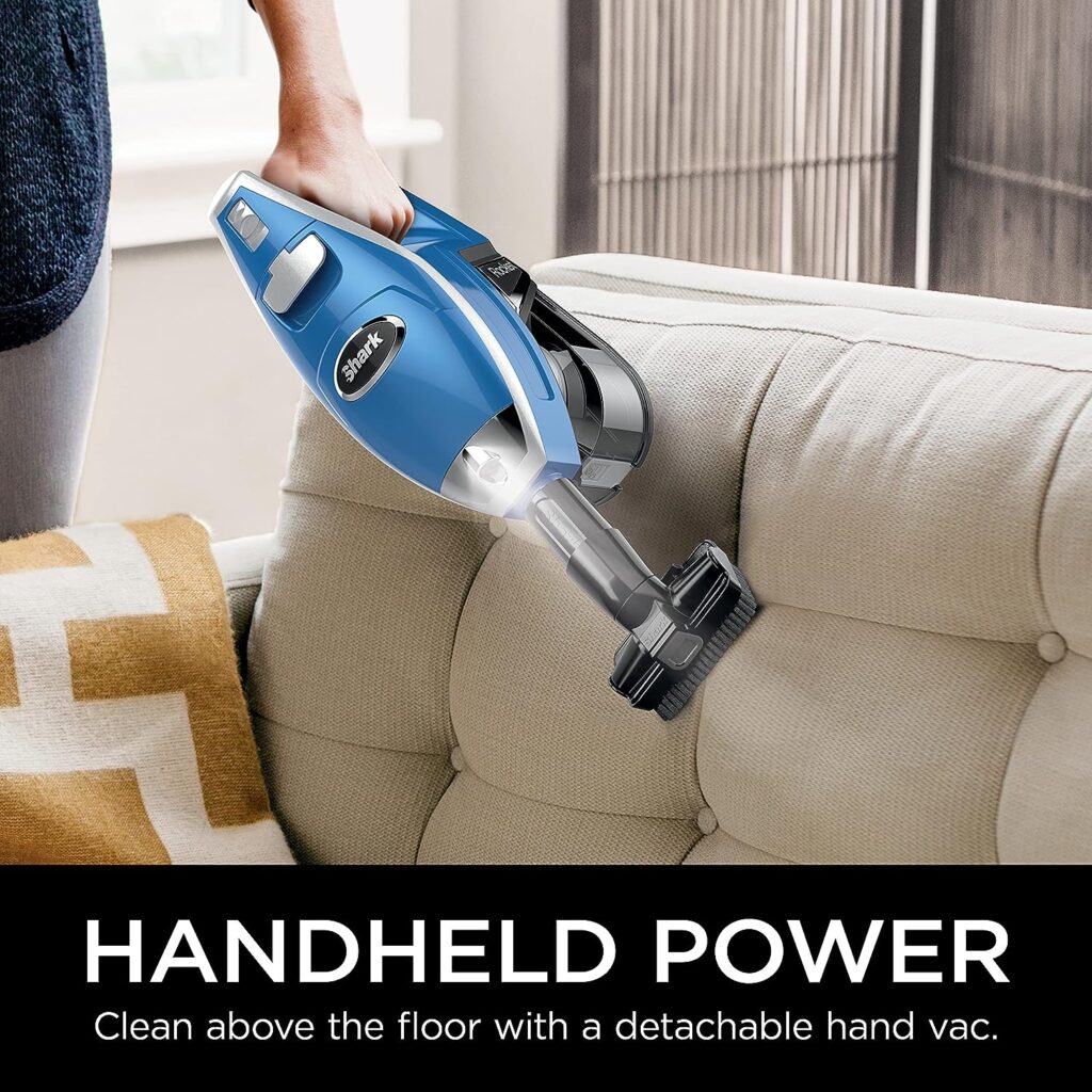 Shark HV343AMZ Rocket Corded Stick Vacuum with Self-Cleaning Brushroll, Lightweight  Maneuverable, Perfect for Pet Hair Pickup, Converts to a Hand Vacuum, with Crevice  Upholstery Tools, Blue/Silver