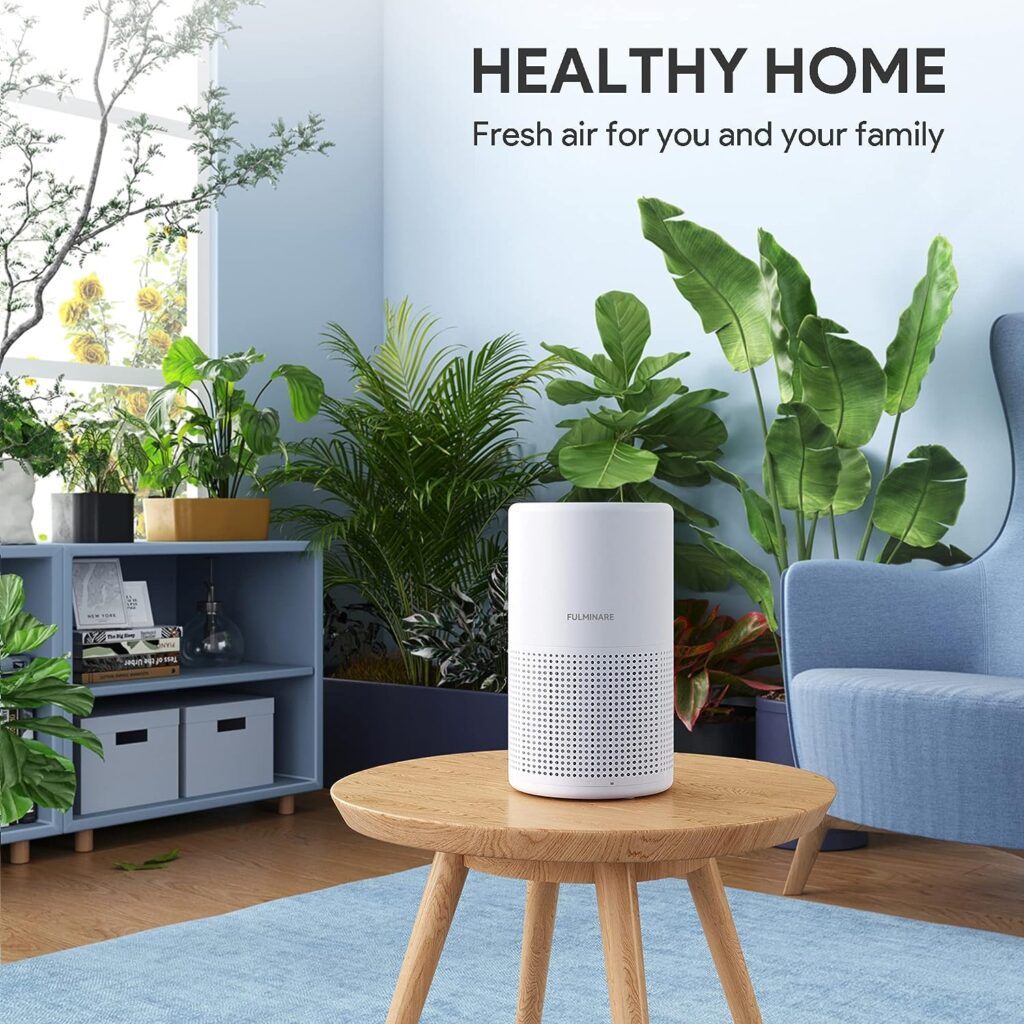 Air Purifiers for Bedroom, FULMINARE H13 True HEPA Filter, Quiet Air Cleaner With Night Light, Portable Small Air Purifier for Office Living Room, Remove 99.97% 0.01 Microns Dust, Smoke, Pollen