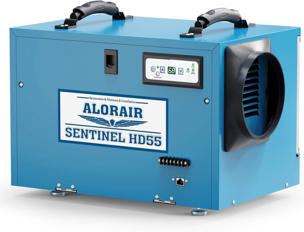 ALORAIR Commercial Dehumidifier 113 Pint, with Drain Hose for Crawl Spaces, Basements, Industry Water Damage Unit, Compact, Portable, Auto Defrost, Memory Starting, 5 Years Warranty, Sentinel HD55