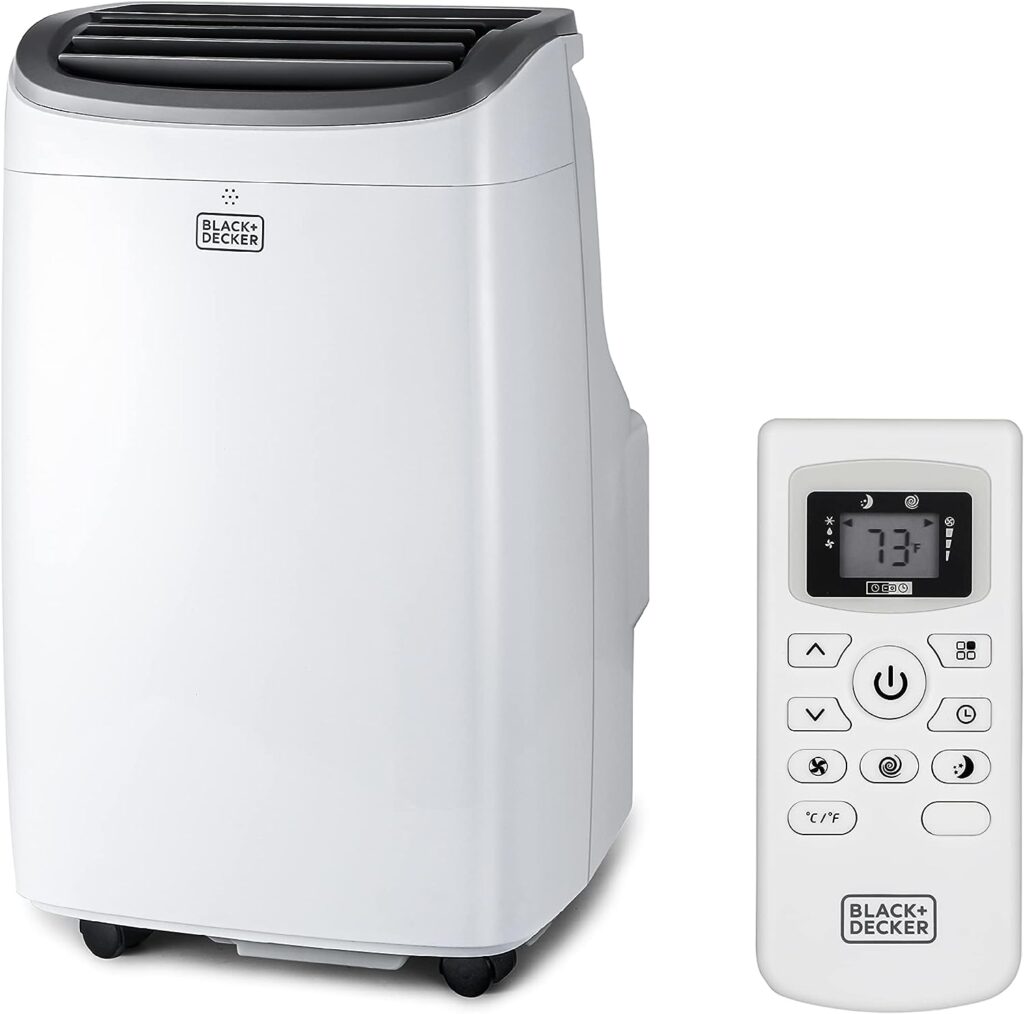 BLACK+DECKER 8,000 BTU Portable Air Conditioner up to 350 Sq. with Remote Control, White