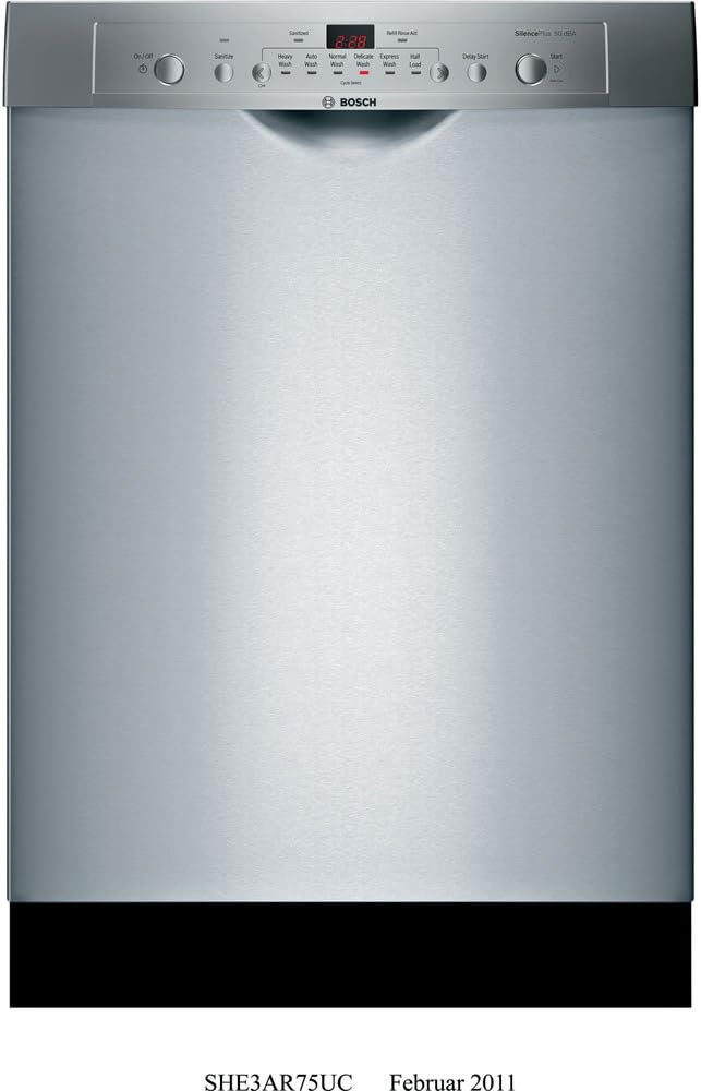 Bosch : SHE3AR75UC 24 Ascenta Series Full Console Dishwasher - Stainless Steel