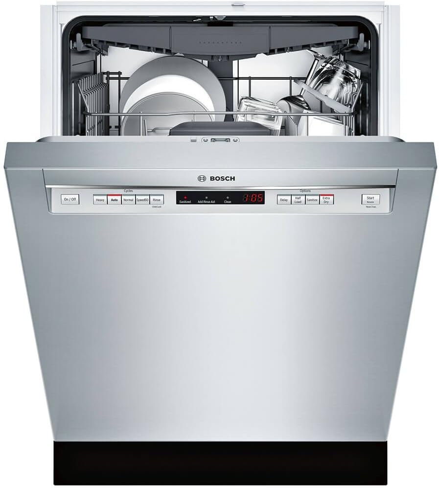 Bosch SHEM63W55N 24 300 Series Built In Full Console Dishwasher with 5 Wash Cycles,in Stainless Steel