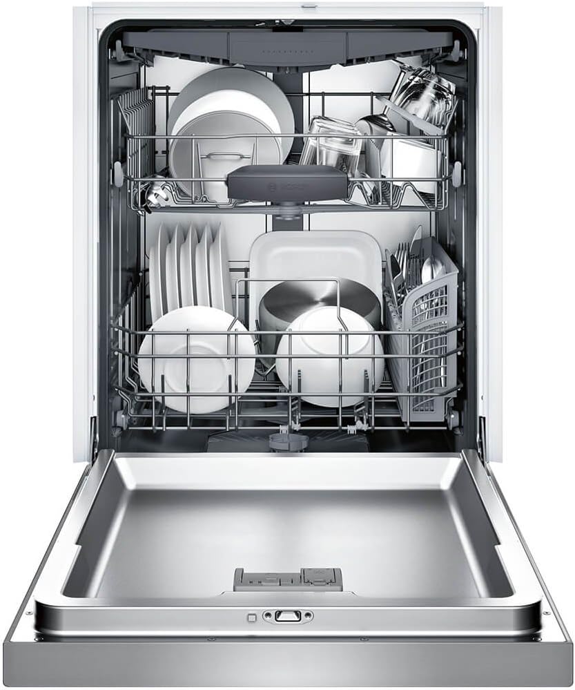 Bosch SHEM63W55N 24 300 Series Built In Full Console Dishwasher with 5 Wash Cycles,in Stainless Steel