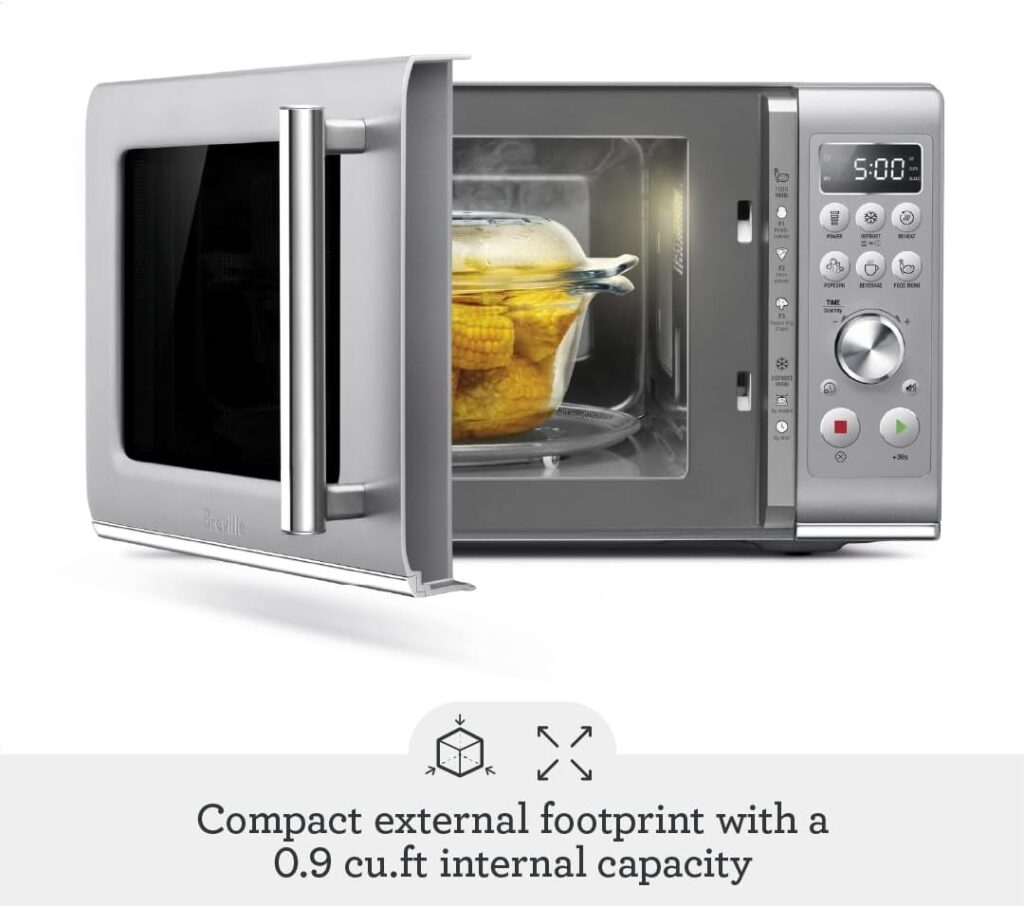 Breville Countertop Compact Wave Soft-Close Microwave Oven, Silver, BMO650SIL