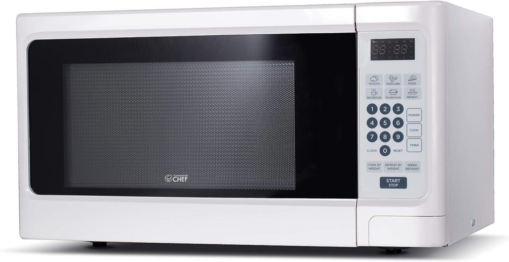 Commercial Chef Countertop Microwave, 1.1 Cubic feet, White