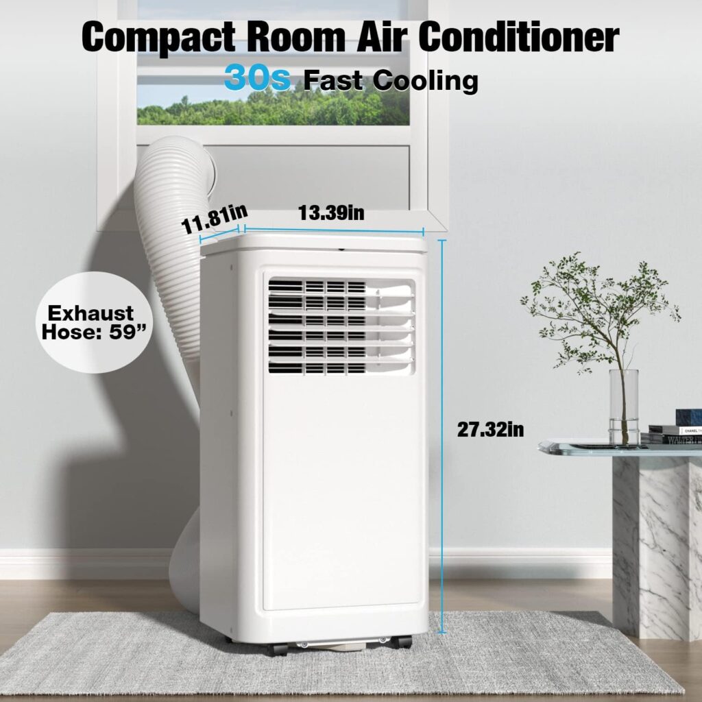 COWSAR Portable Air Conditioner, 8000BTU Air Conditioner Portable for Room Cooling Up 200sq.ft, Portable AC Unit with Dehumidifier and Fan and Remote Control  53dB Air Conditioner