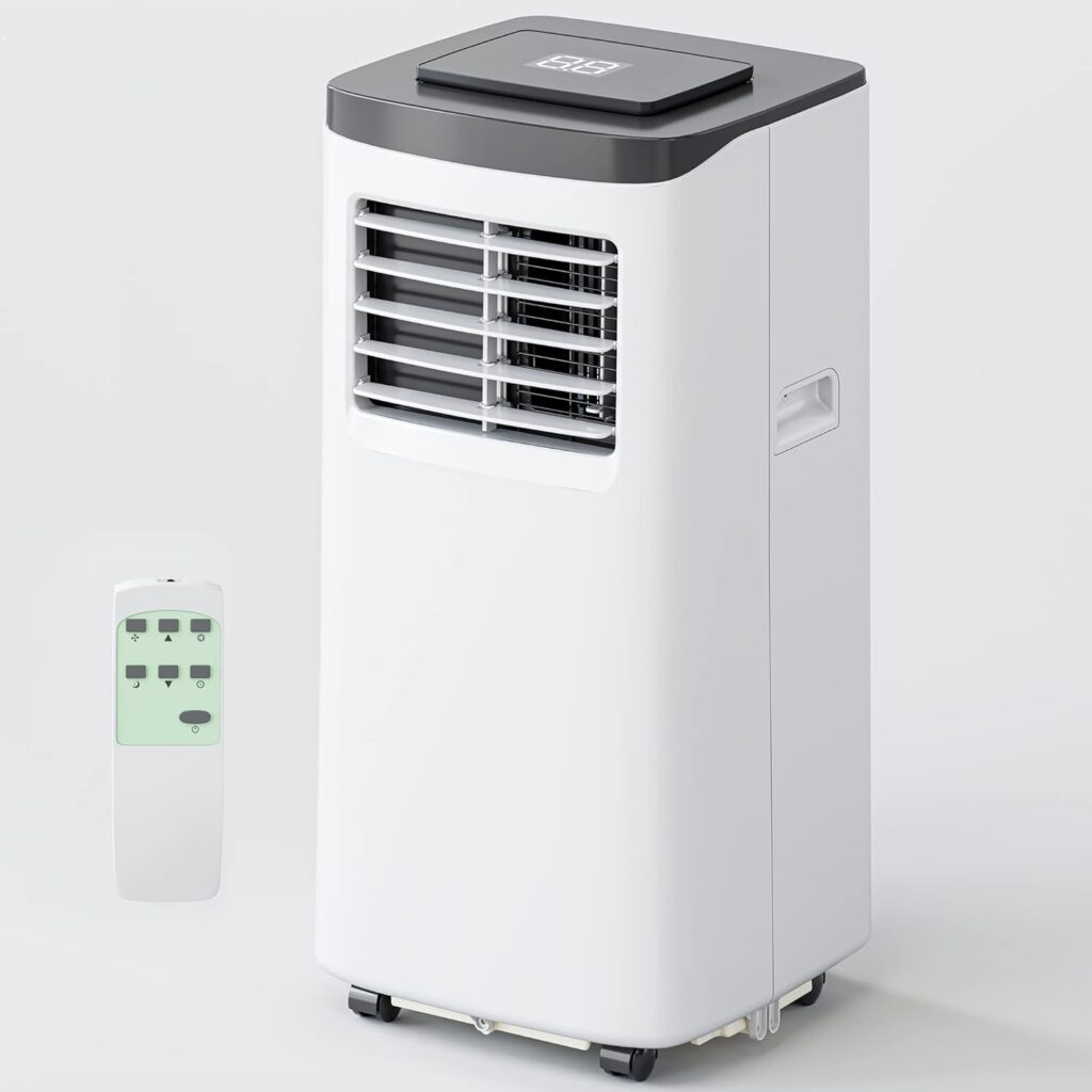 FIOGOHUMI 10000BTU Portable Air Conditioner - Portable AC Unit with Built-in Dehumidifier Fan Mode for Room up to 250 sq.ft. - Room Air Conditioner with 24Hour Timer  Remote Control Window Mount Kit