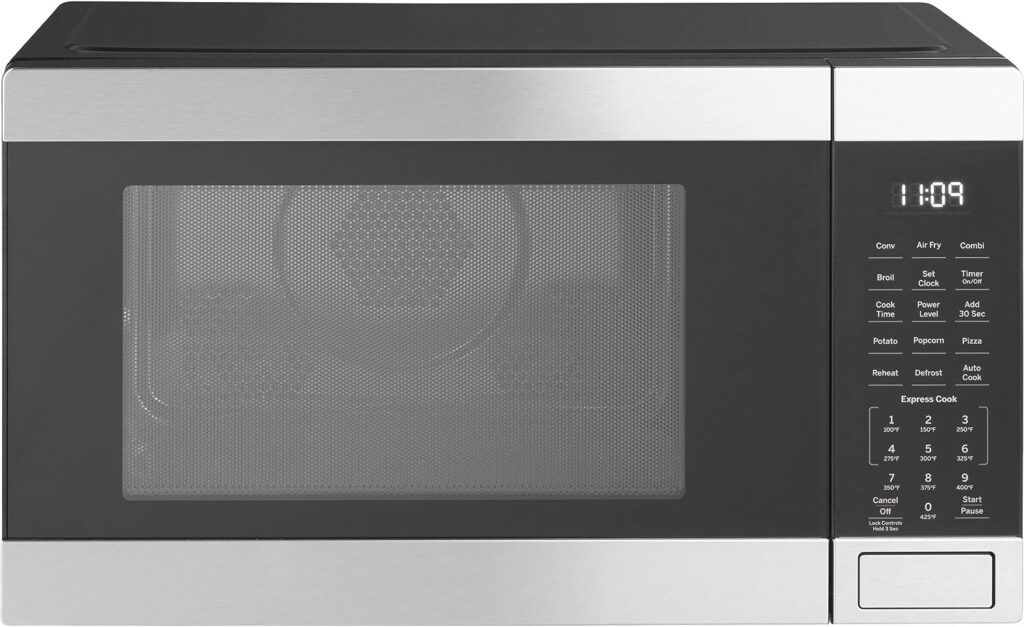 GE 3-in-1 Countertop Microwave Oven | Complete With Air Fryer, Broiler  Convection Mode | 1.0 Cubic Feet Capacity, 1,050 Watts | Kitchen Essentials for the Countertop or Dorm Room | Stainless Steel