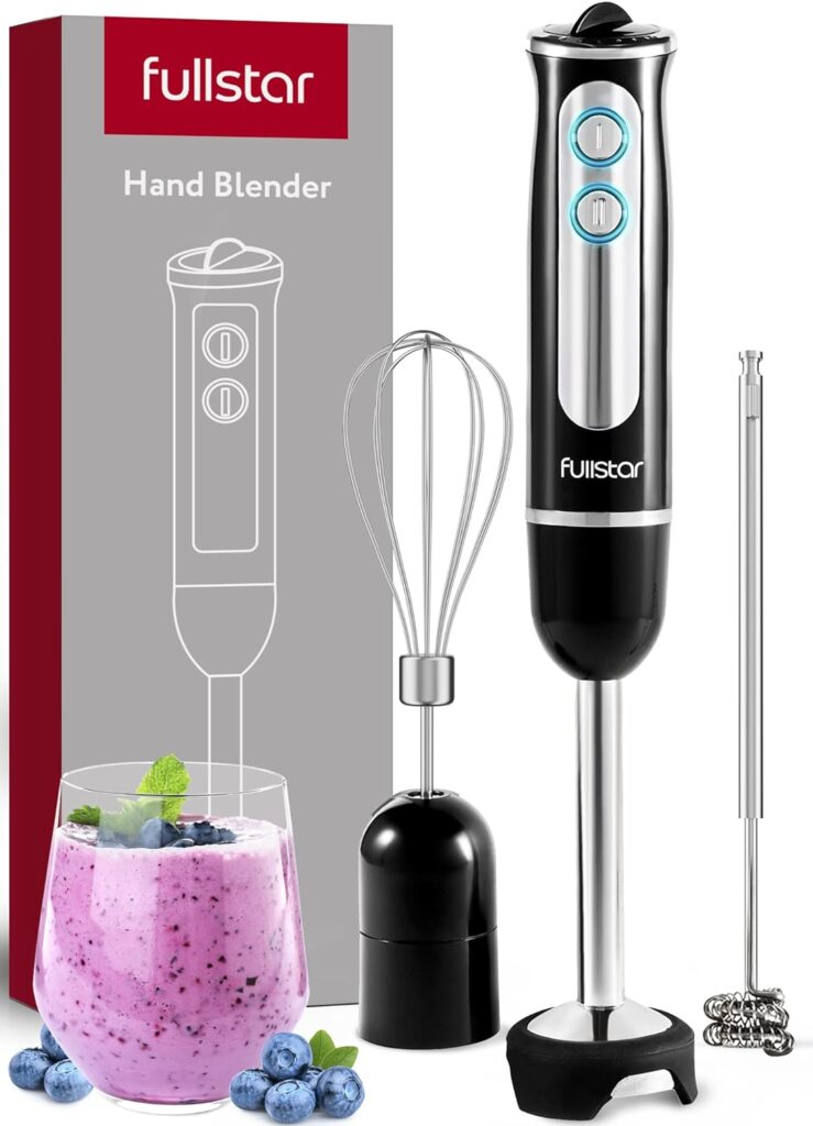 Immersion Blender, Hand Blender Electric, 3-in-1 Immersion Blender Handheld, 9-Speed, 500W Handheld Blender - Hand Blenders Immersion, Hand Mixer Electric Blenders for Kitchen, Smoothie Blender Black