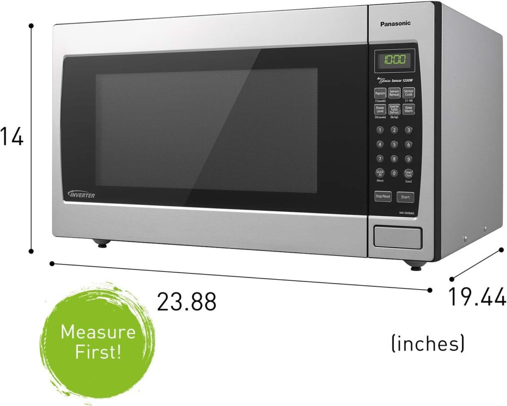 Panasonic Microwave Oven NN-SN966S Stainless Steel Countertop/Built-In with Inverter Technology and Genius Sensor, 2.2 Cubic Foot, 1250W