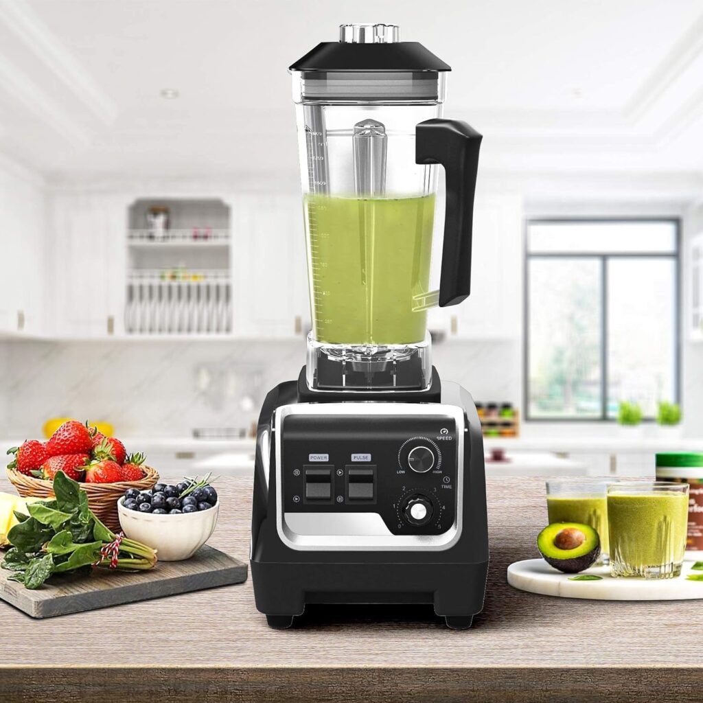 Professional Countertop Blender, Blender for kitchen Max 2200W High Power Home and Commercial Blender with Timer，Blender with Variable Speed for Frozen Fruit​, Crushing Ice, Veggies, Shakes and Smoothie 64 oz Container  32000 RPM