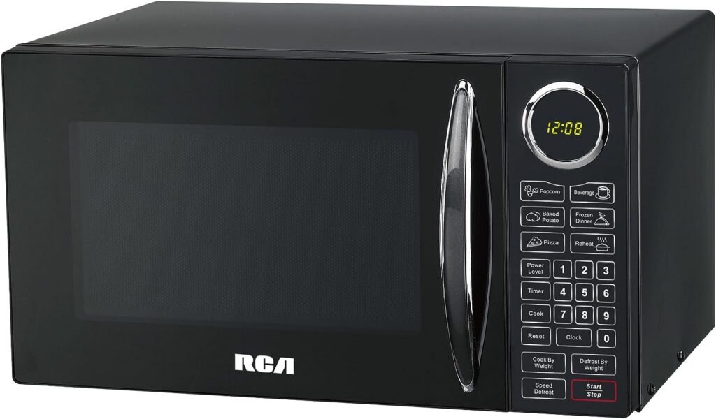 RCA RMW953-BLACK RMW953 0.9-Cubic Feet Microwave Oven with Oversized Display, Black