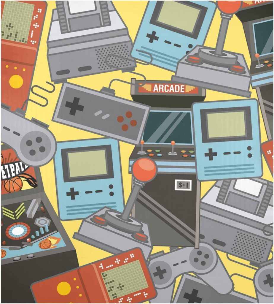 Vintage Classic Videogames Console Entertainment Icons Dishwasher Fridge Sticker Magnetic Door Front Cover, Reusable Refrigerator Magnet Sheet Kitchen Appliances Decor 23x 26