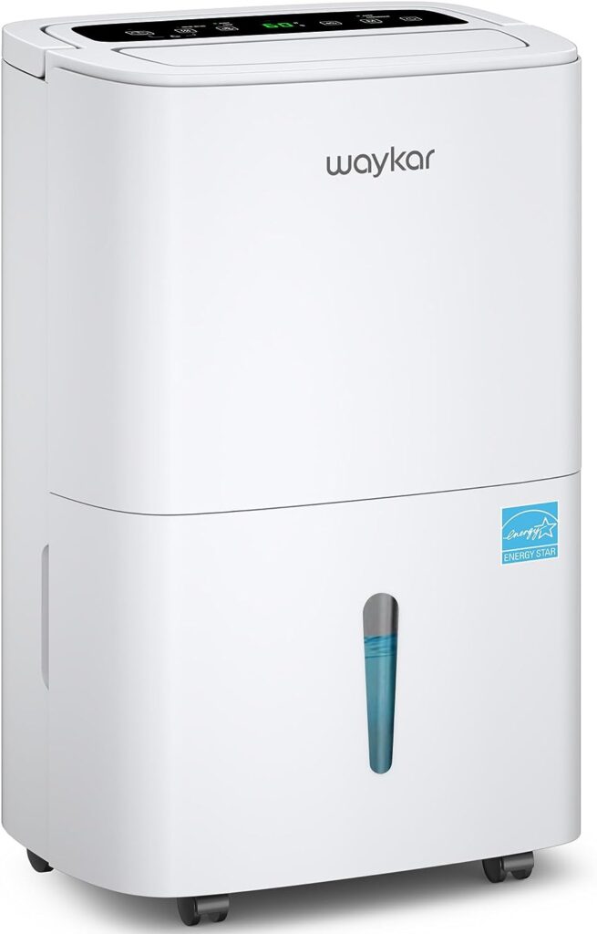 Waykar 150 Pints Energy Star Dehumidifier for Spaces up to 7,000 Sq. Ft at Commercial and Industrial Large Room, Warehouse, Storage, Home, Basement, Bedroom with Drain Hose, Auto Defrost, Self-Drying