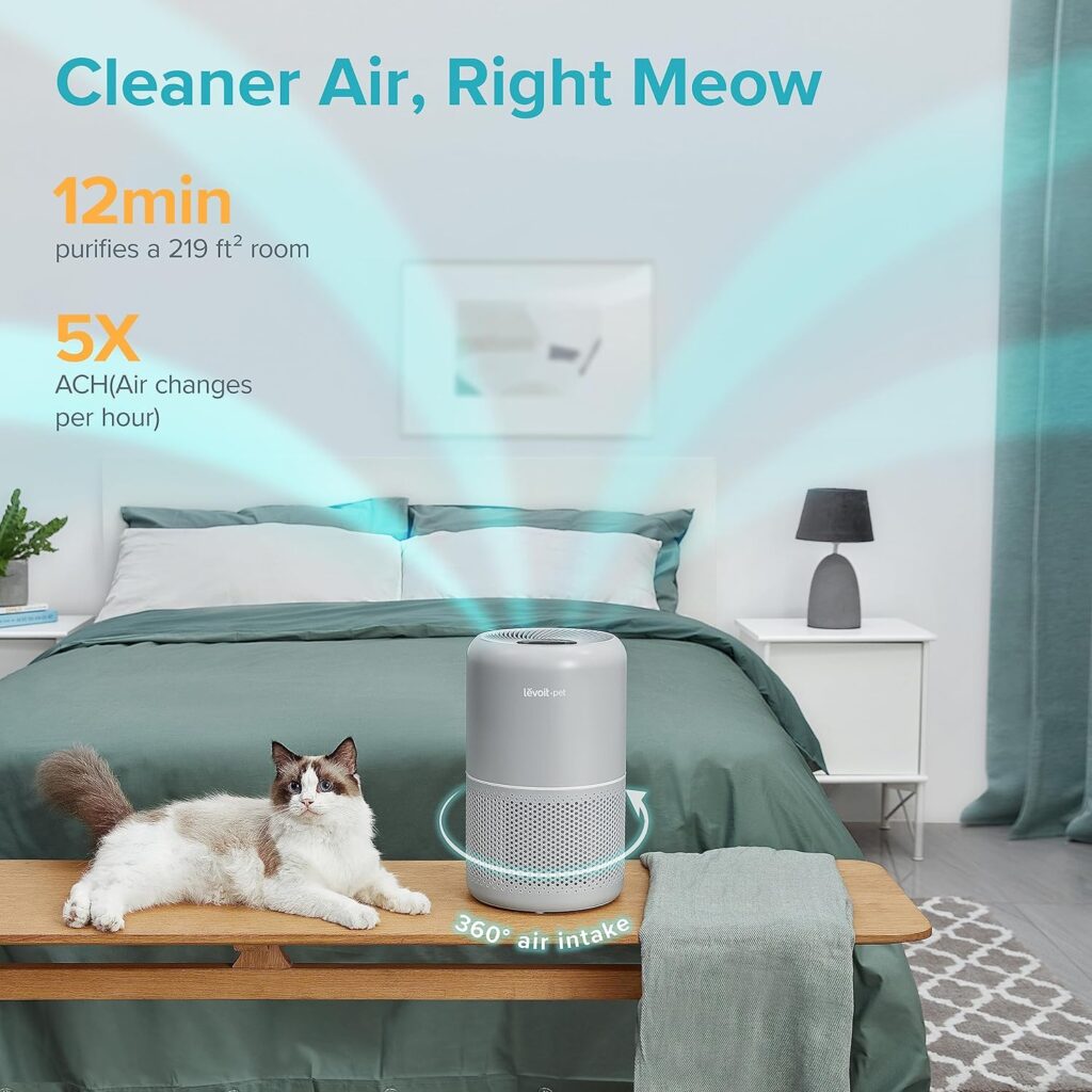 LEVOIT Air Purifier for Home Large Room, Smart WiFi Alexa Control, HEPA Filter for Allergies, Removes Pollutants, Smoke, Dust, Covers up to 915 Sq.Foot, 24dB Quiet for Bedroom, Core 200S, White