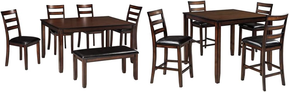 Signature Design by Ashley Bridson Modern 6 Piece Dining Set, Includes Dining Table, 4 Chairs  Bench, Gray