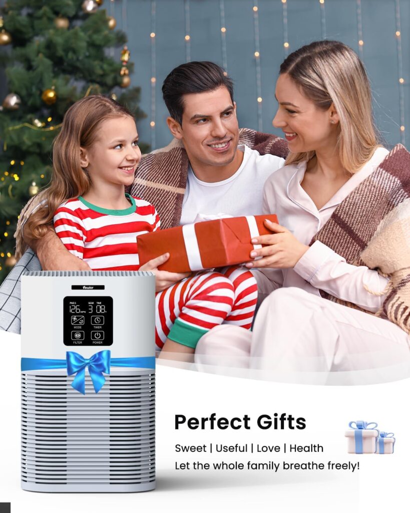 VEWIOR Air Purifiers for Home, HEPA Air Purifiers for Large Room up to 600 sq.ft, H13 True HEPA Air Filter with Fragrance Sponge 6 Timers Quiet Air Cleaner for Pets Dander Odor Dust Smoke Pollen