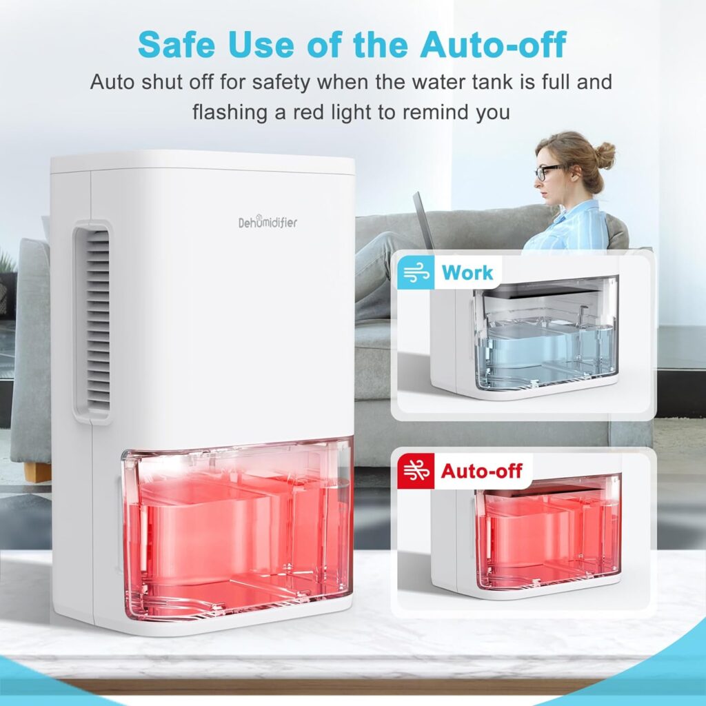 Aiusevo Dehumidifiers for Home with 88oz Water Tank, Dehumidifier for Room Up to 810 Sq.ft, with Two Working Mode, Colorful LED Light, Auto-off, Quiet Dehumidifiers for Basement, Bedroom, Bathroom, RV