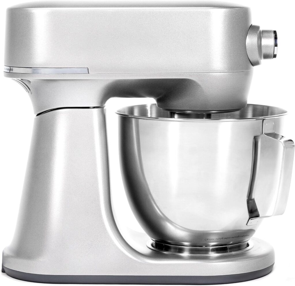 GE Tilt-Head Electric Stand Mixer | 7-Speed, 350-Watt Motor | Includes 5.3-Quart Bowl, Flat Beater, Dough Hook, Wire Whisk  Pouring Shield | Countertop Kitchen Essentials | Granite Gray