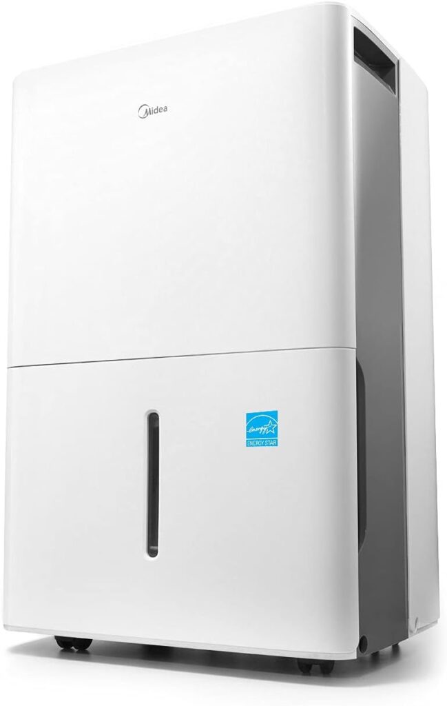 Midea 4,500 Sq. Ft. Energy Star Certified Dehumidifier With Reusable Air Filter 50 Pint - Ideal For Basements, Large  Medium Sized Rooms, And Bathrooms (White)