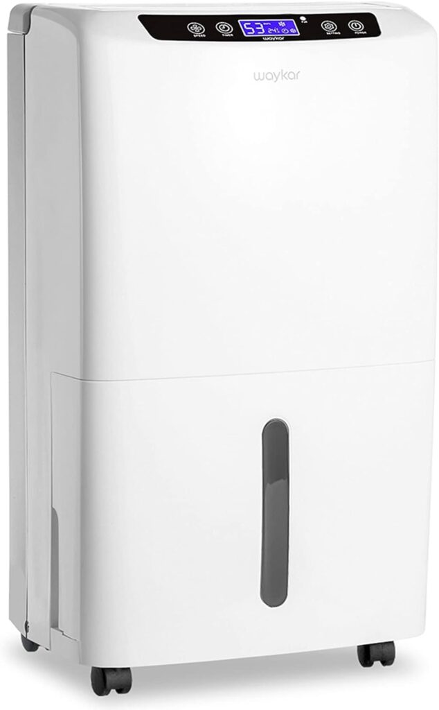 Waykar 2000 Sq. Ft Dehumidifier for Home and Basements, with Auto or Manual Drainage, 0.66 Gallon Water Tank Capacity