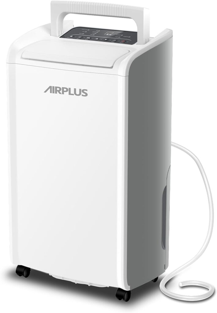 AIRPLUS 4,500 Sq.Ft 70 Pint Dehumidifiers for Basement and Home-with Drain Hose,Efficient,Energy-with Dual Protection and 4 Smart Modes,24H Timer,Defrost,for Large room