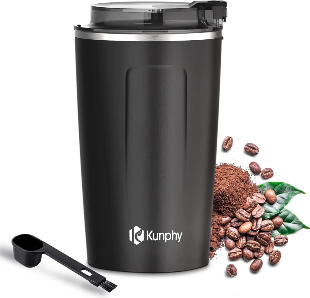 Coffee Grinder, Electric Coffee Grinder, Spice Grinder Electric, One-Touch Operation Coffee Bean Grinder for Herbs Spices and More, with Cleaner Brush and 304 Stainless Steel Blade