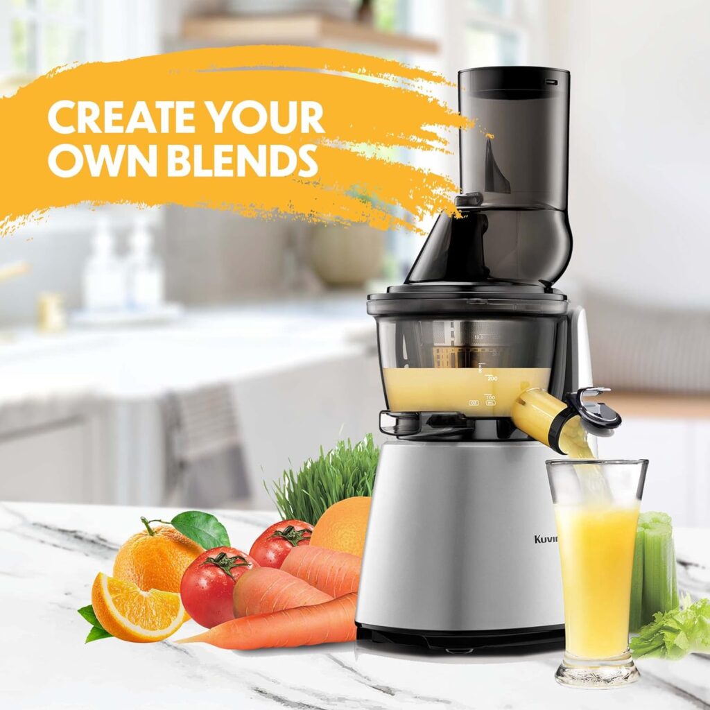 Kuvings Whole Slow Juicer Elite C7000S - Higher Nutrients and Vitamins, BPA-Free Components, Easy to Clean, Ultra Efficient 240W, 60RPMs-Silver, 25