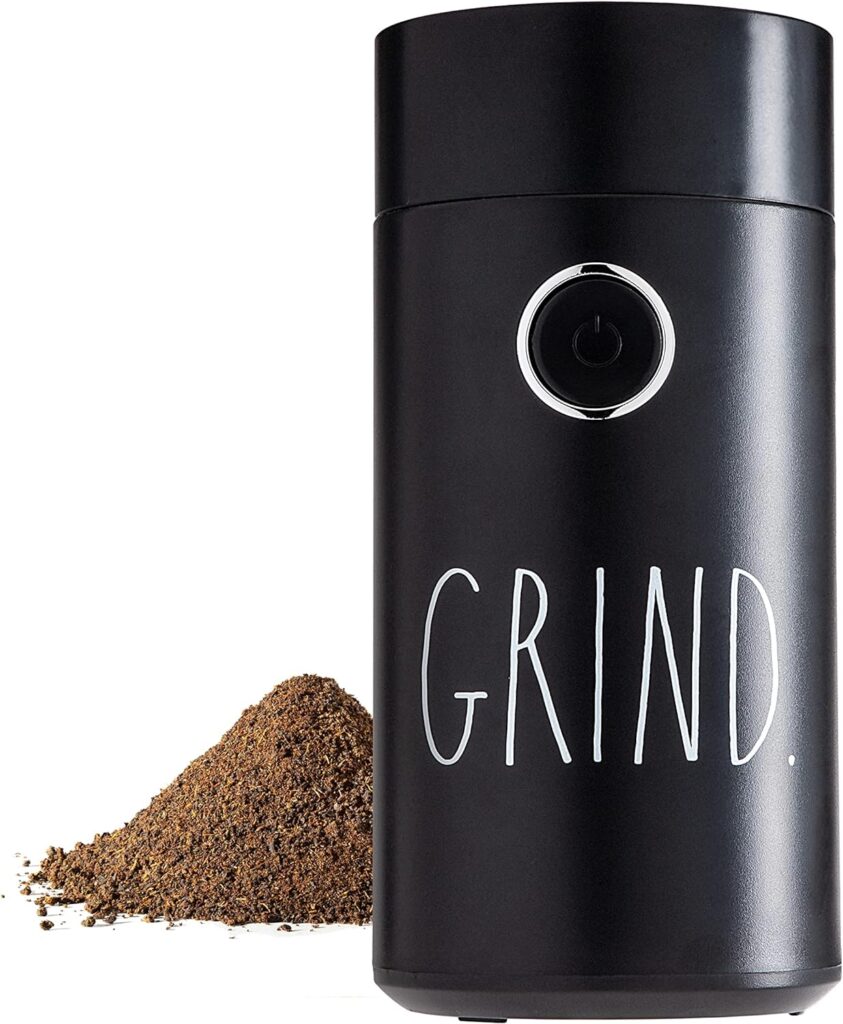 Rae Dunn Electric Coffee Grinder, Perfect Grinder for Coffee, French Press, Espresso, and Drip Coffee, Grinders for Spices, Seeds, Nuts, Grains, and Herbs, Grey