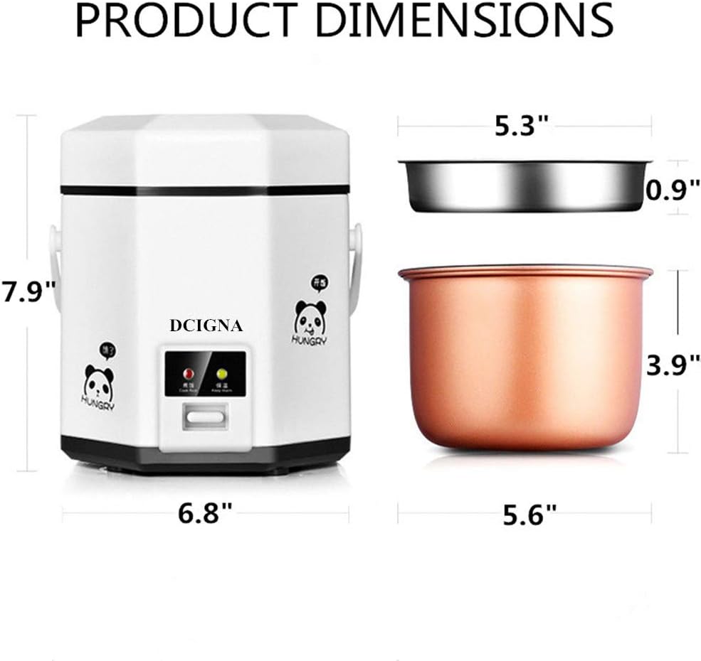 1.2L Mini Rice Cooker, Electric Lunch Box, Travel, Small, Removable Non-stick Pot, Keep Warm Function, Suitable For 1-2 People - For Cooking Soup, Rice, Stews, Grains  Oatmeal