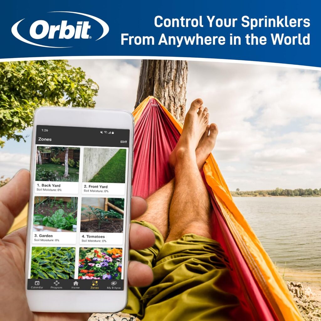 Orbit 57946 B-hyve Smart Indoor/Outdoor 6-Station WiFi Sprinkler System Controller, Compatible with Alexa