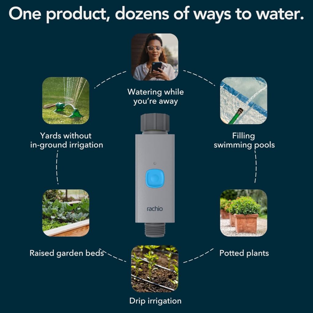 Rachio Smart Hose Timer with WiFi Hub for Outdoor Watering | Easy Faucet Install, Automate Water  Sprinkler Schedules for Lawn, Garden,  Yard Care.