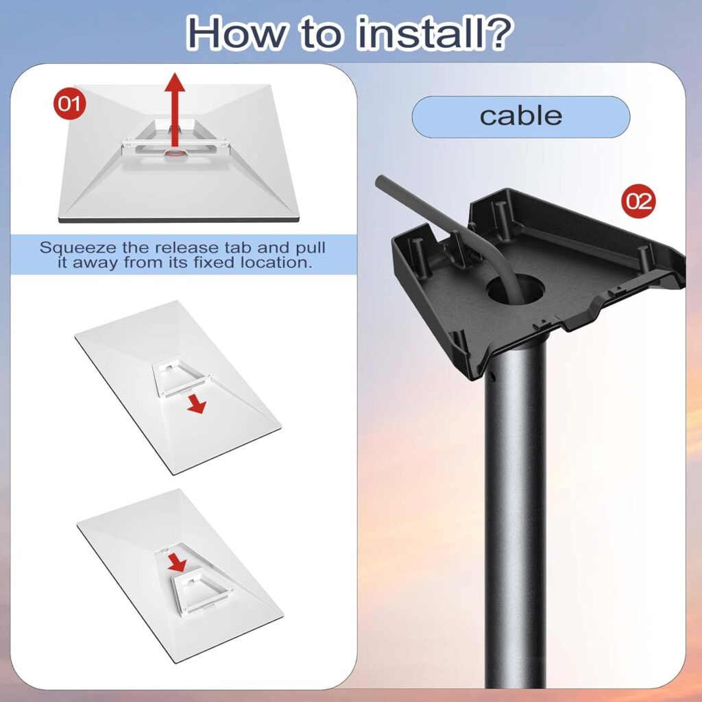 Starlink Gen 3 Mount, 360° Rotatable Starlink Roof Mount Compatible with V3 Starlink Standard Dish, Starlink Short Wall Mount, Starlink Mounting Kit, Starlink Pole Mount