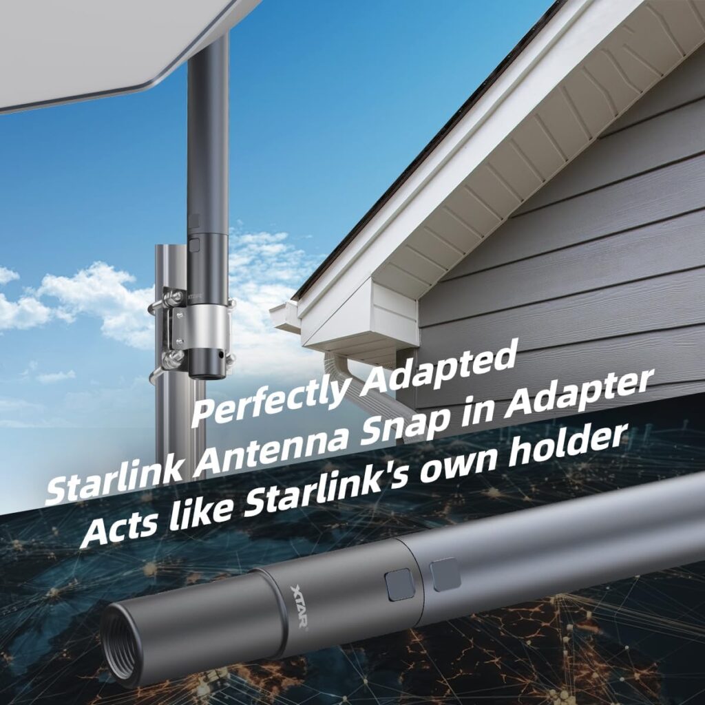 Starlink Mounting Kit,Starlink Pipe Mount Adapter,Aluminum Alloy Starlink Pole Mount for V2 Rectangular Starlink Satellite Dish Antenna,for Starlink,TV Mast and Satellite Mast