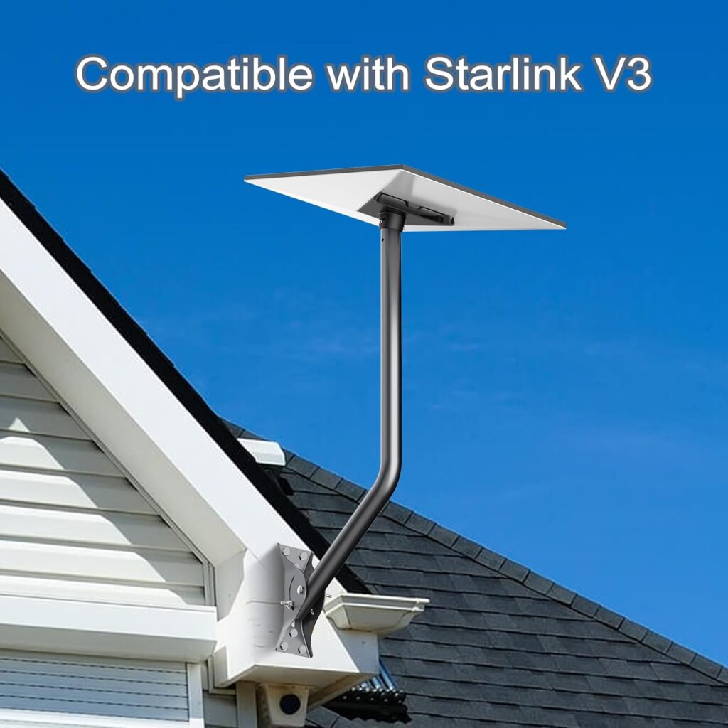 Starlink Gen 3 Mount, Adjustable Starlink Mounting Kit Compatible with V3 Starlink Standard Dish, Starlink Long Wall Mount, Starlink Roof Mount, Starlink Pole Mount