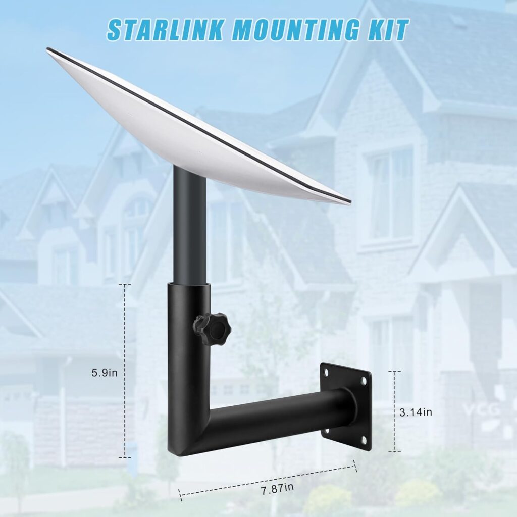 Starlink Mount, Starlink Short Wall Mount, Starlink Mounting Kit for Starlink Internet Kit Satellite, Starlink Roof Mount, Starlink Pole Mount, Starlink Mounting Bracket, Compatible with Starlink V2